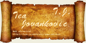 Tea Jovanković vizit kartica